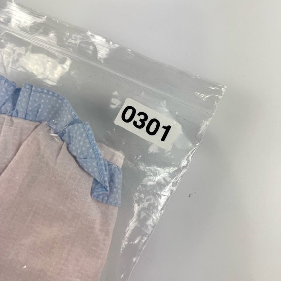 Vintage 90s Kids N’ Fun Sz 12M Easter Bunny Romper Blue Pink w/ Ruffles Collared - Picture 9 of 9